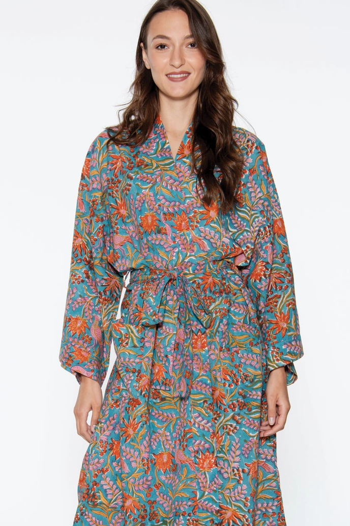 Kimono Robe - Blue Multi