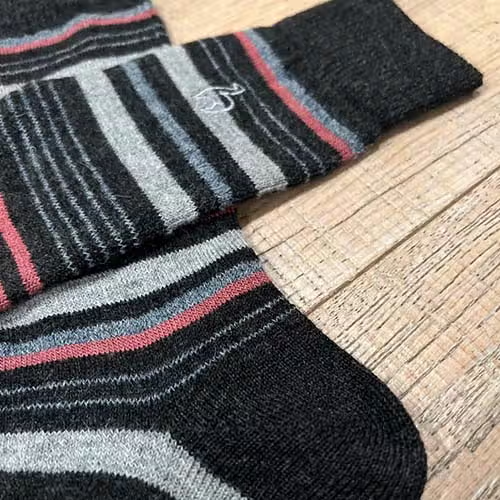 Alpaca Socks Stripe Mauve