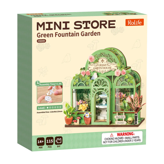 DIY Miniature House Kit Green Fountain Garden