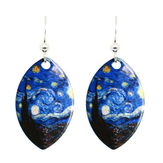 Starry Night Leaf Earrings