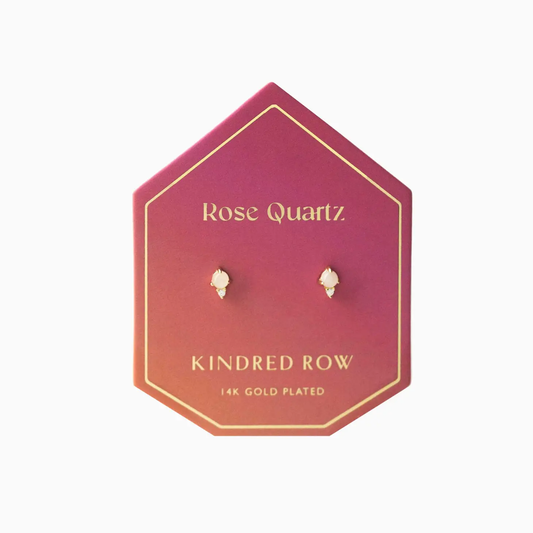 Rose Quartz Gemstone Stud Earrings