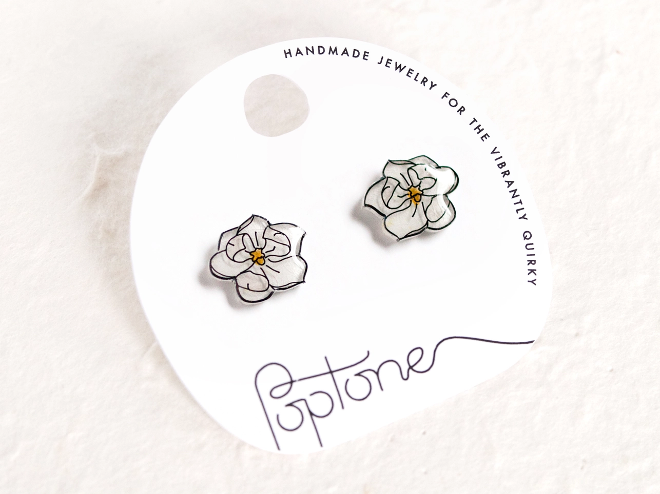 Magnolia Flower Stud Earrings