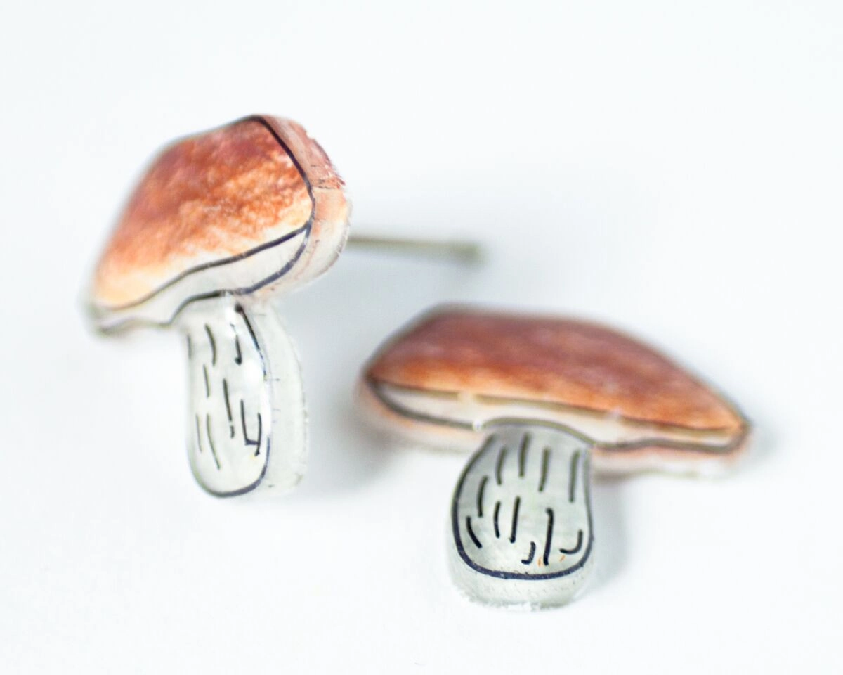 Porcini Mushroom Earrings