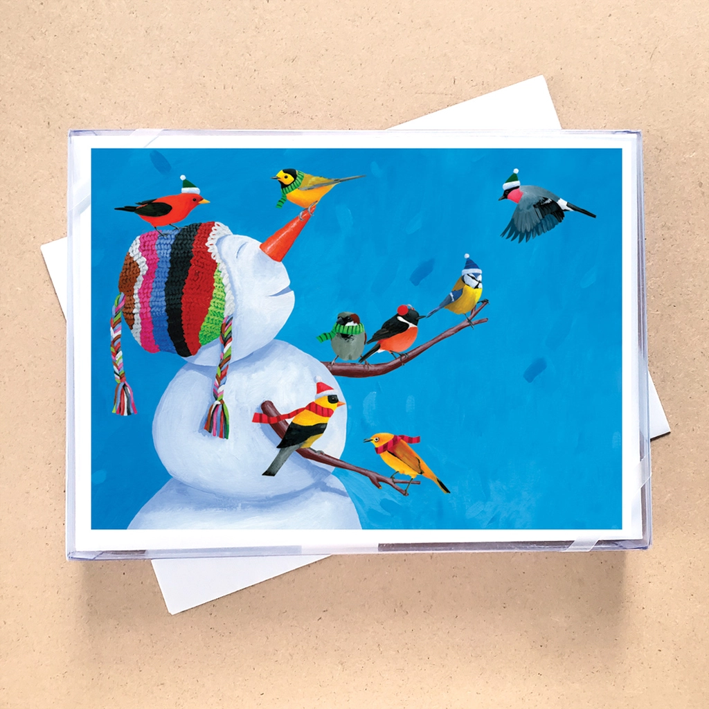 Birdies & Snowman Boxed Holiday Cards