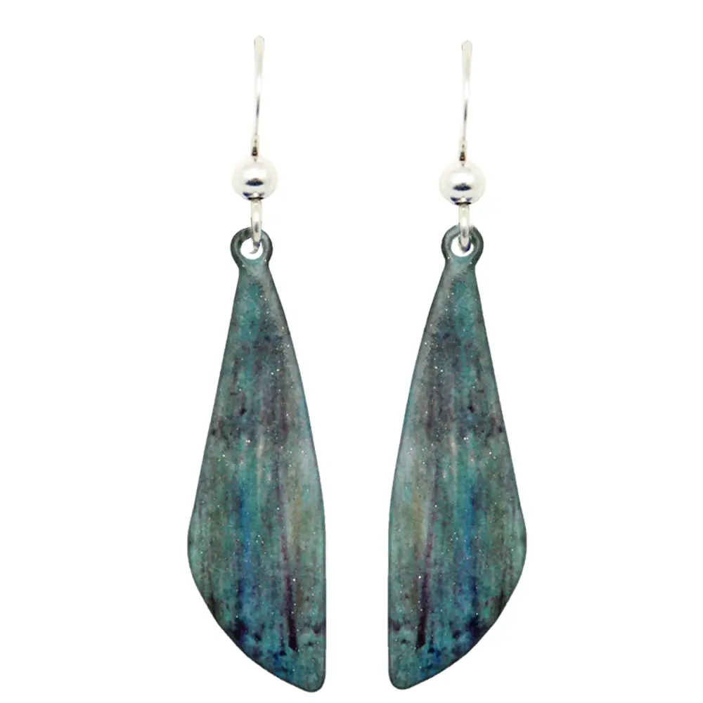 Forest Painted Glitter Dangle Earrings