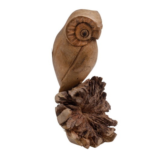 Small Owl on Wood Base