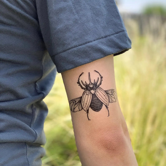 Rhinoceros Beetle Temporary Tattoo