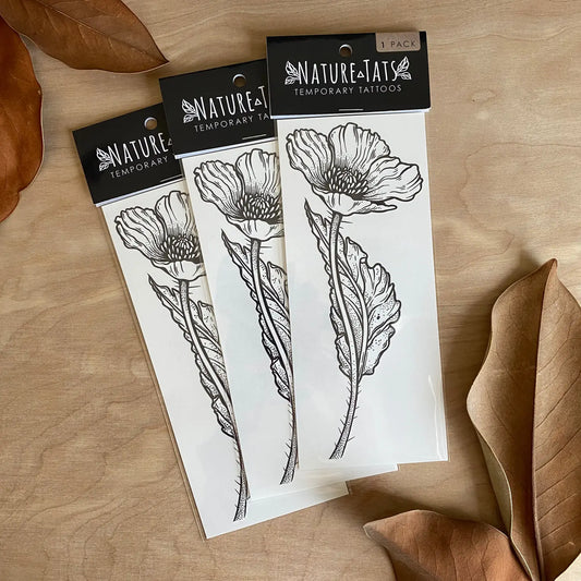 Wild Poppy Temporary Tattoo